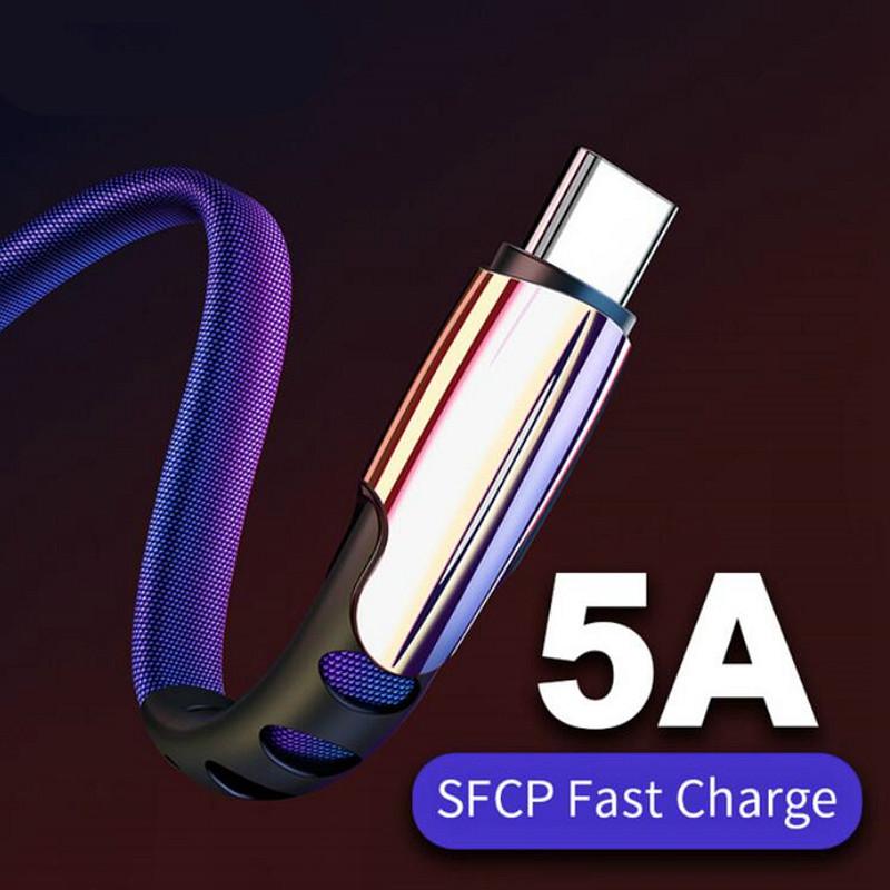 5A USB Type C Cable Fast Charging USB C Data Cord Phone Charger For Samsung S9 S8 Note 9 8 Huawei P20 Pocophone F1 Type-C Cable