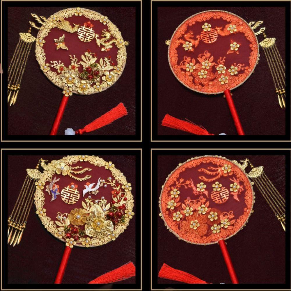 Свадебная группа Веер Праздничный веер Невеста Сюхэ Ручной веер Круглый веер Туань Веер Одежда Сюхэ Веер