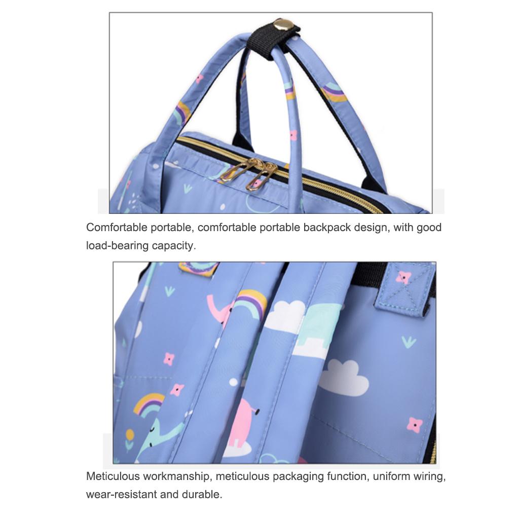 Mummy Backpack Cute Colorful Large Capacity Nursing Multi-pocket Storage Outdoor Camping Picnic Barbecue Handbag Pouch