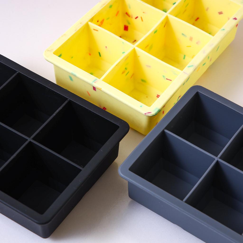 1 шт., силиконовая форма для отсека для льда, 6 даже квадратных отсеков для льда, форма для кубиков льда, домашний силиконовый ледяной шар