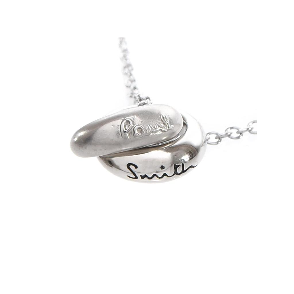 Комплект ожерелья с мотивом из двух колец с оригинальной коробкой для хранения и салфеткой для ухода 240902 210 [Paul Smith] & (Серебряный)