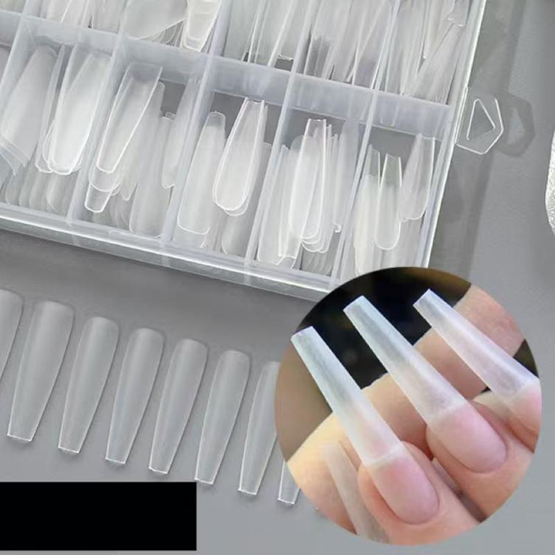 240 Pcs Clear False Nail Tips Full Cover Stick on Nail Press On Nail Artificial Nail Extras Long Nail Tips