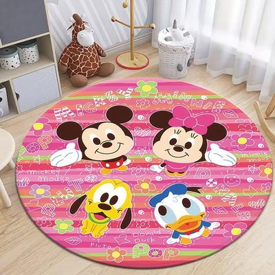 Alfombra Redonda Con Dibujos De Mickey Mouse, Alfombra Grande Para Sala De Estar, Alfombra Para Juegos, Alfombra Para Juegos Infantiles