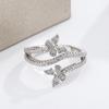 High Quality Niche Design Butterfly White Zircon Ring Women's Party Birthday Jewelry Gift