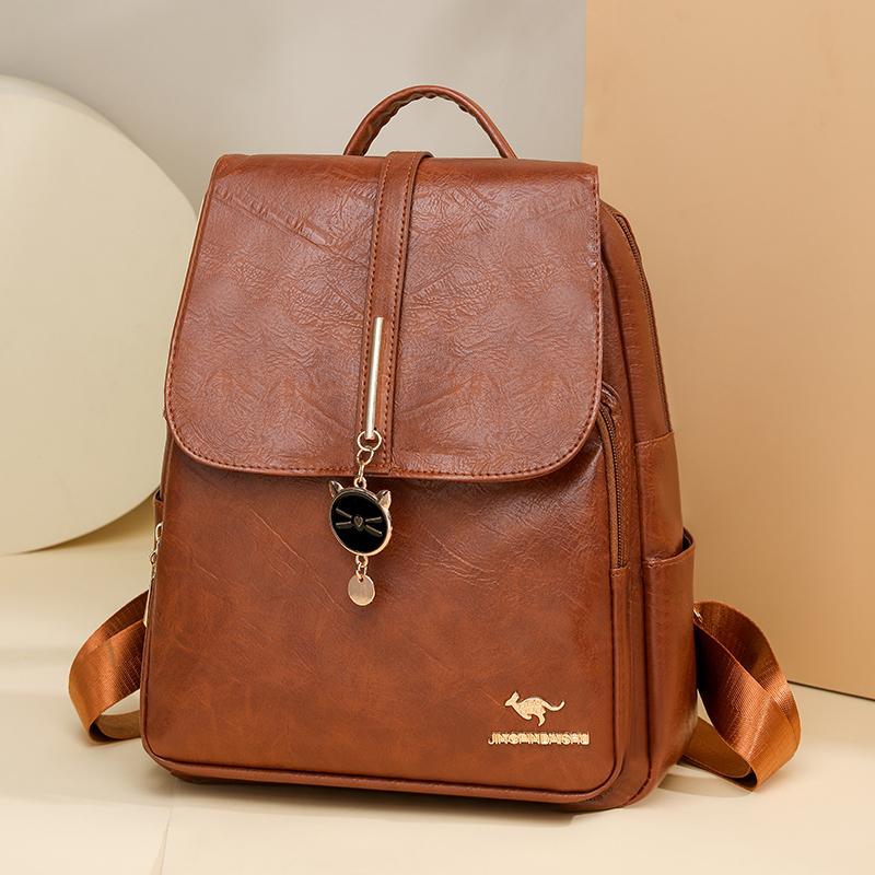 Рюкзак из мягкой кожи, женский рюкзак большой вместимости, студенческий школьный рюкзак