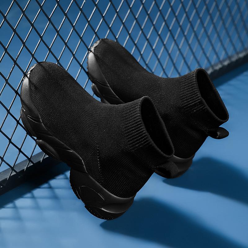 Женские высокие носки, спортивная обувь, однотонные трикотажные рукава, дышащая обувь для ходьбы на открытом воздухе.