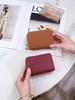 Double Layer Accordion Zipper Wallet: Women's Multifunctional Solid Color Coin Purse