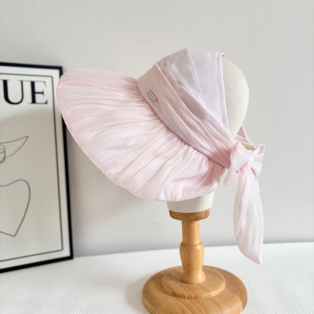 Модный солнцезащитный козырек от солнца, элегантная сетчатая шляпа-цилиндр, женская летняя шляпа для пикника, солнцезащитный крем для пляжа, шляпа с дыркой от солнца