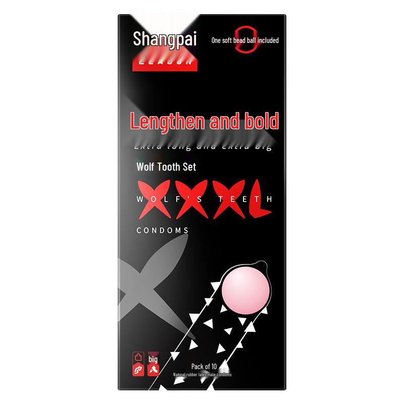 Кондомы Shangpai XXXL Длинные и Толстые Клыки Волка - Упаковка 10 шт. Средства для интимной гигиены для взрослых