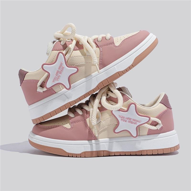 Женские модные кроссовки, уличные противоскользящие кроссовки из искусственной кожи, повседневные легкие кроссовки на толстой подошве для скейтбординга, прогулочные туфли на плоской подошве для женщин