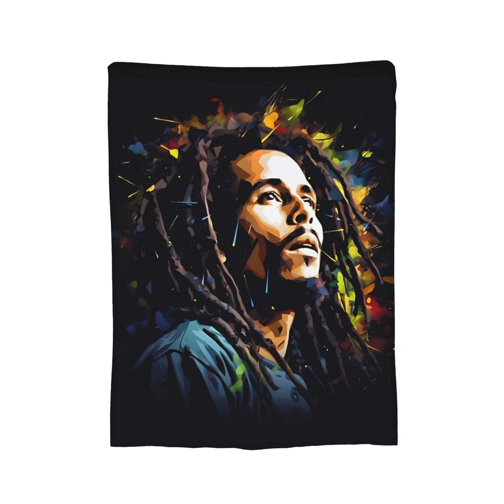 Bob Marley Reggae Ajax Fleece Blanket Rasta Music Creative Throw Blankets for Sofa Bedding Lounge Rug Piece,
