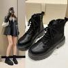 Осенние и зимние сапоги женские весенние эти популярные короткие сапоги с толстой подошвой сезонная обувь для маленьких людей