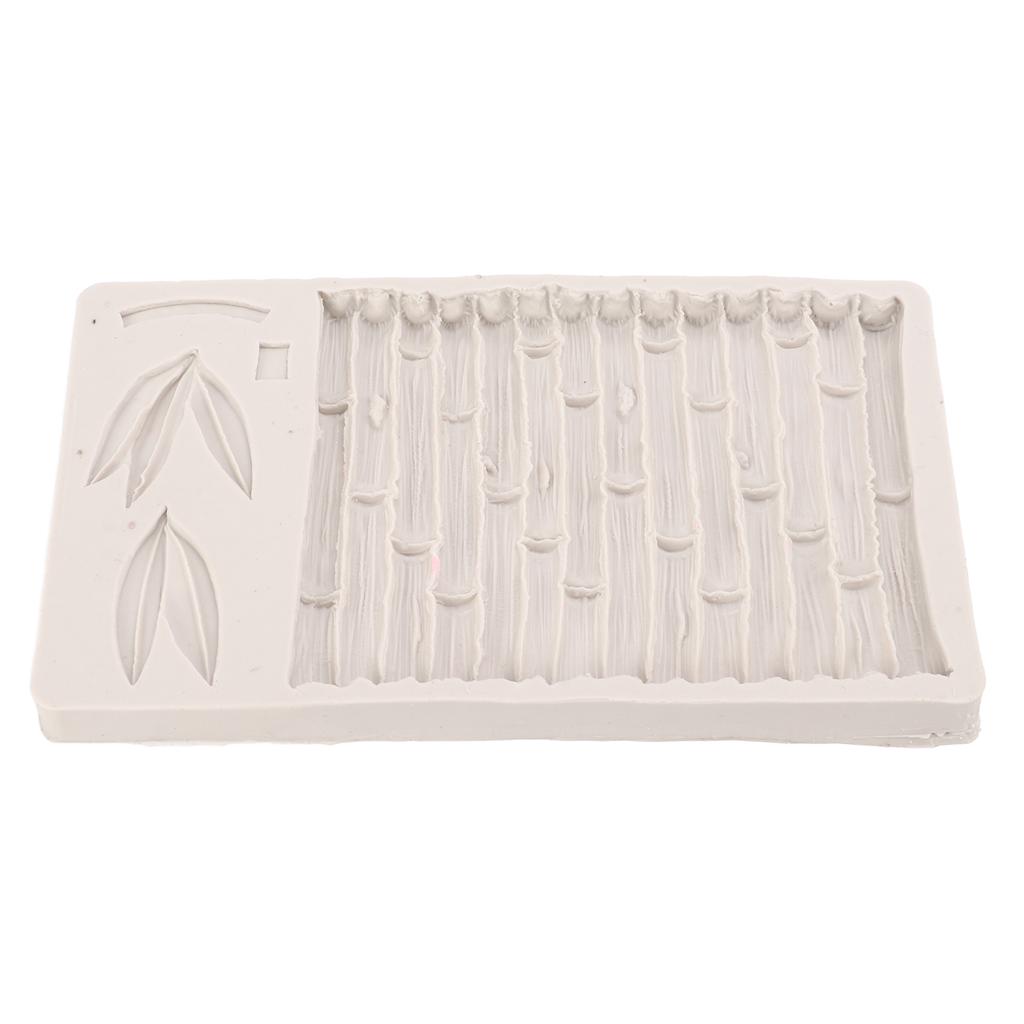 Silicone Mold Safe Elastic Grey Leaves Bamboo Design Tear Resistant Easy Demoulding DIY Baking Mold