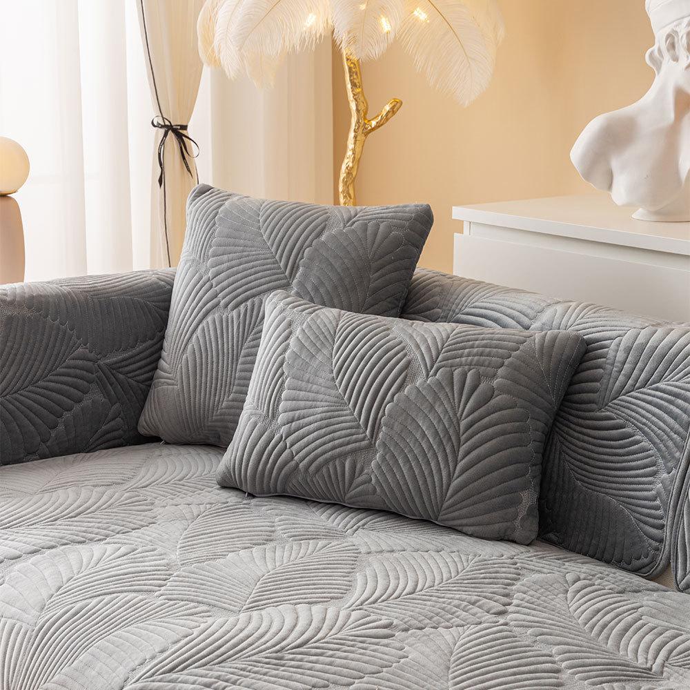 Весенняя жаккардовая диванная подушка, однотонная плюшевая диванная подушка с банановым листом, чехол для дивана для гостиной, нескользящее утолщение