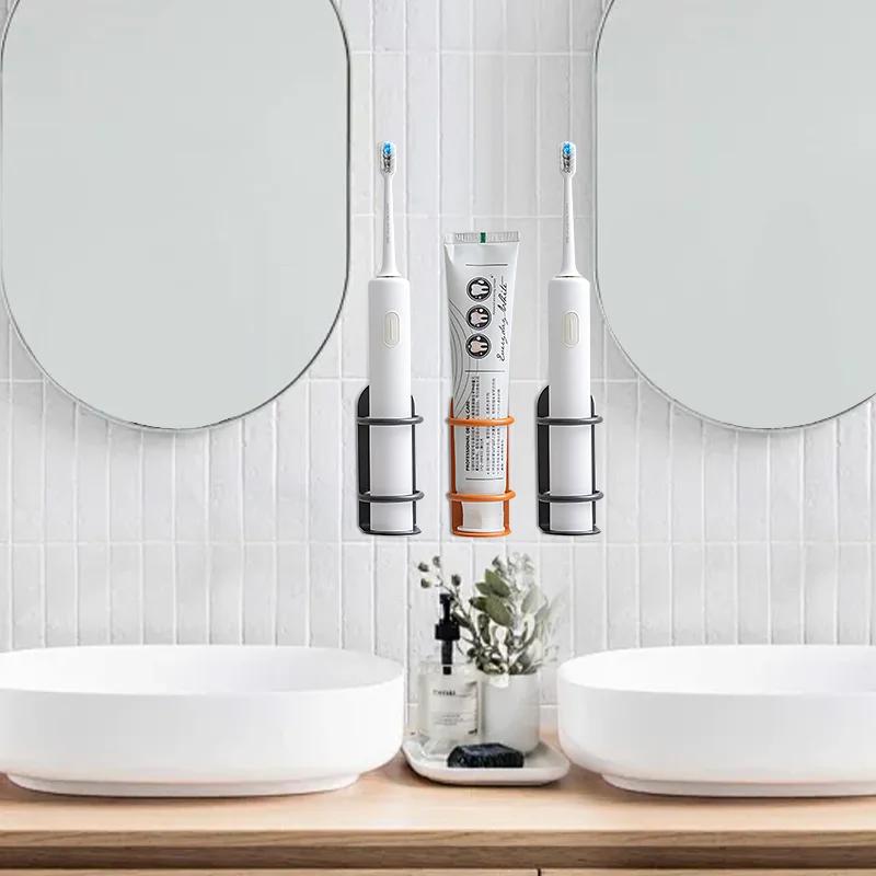 Настенный держатель для электрической зубной щетки, металлический держатель для зубной щетки, держатель для бритвы, полка, экономящая место, аксессуары для ванной комнаты Ecoco uv