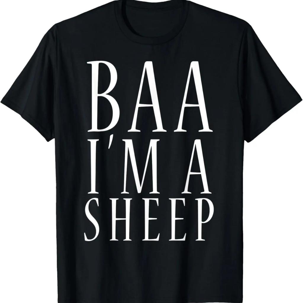 Funny Baa I'm A Sheep T-Shirt DIY lazy Costume Gift Shirt