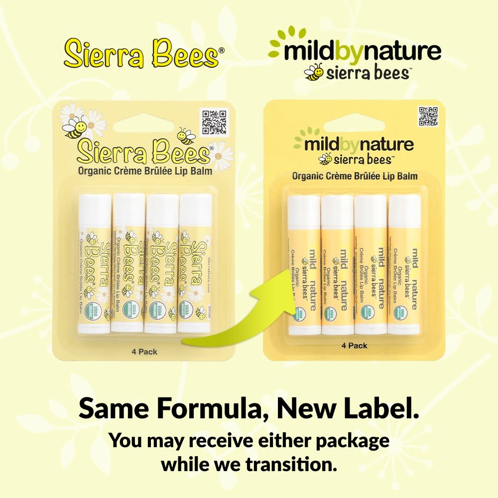 Mild By Nature Sierra Bees™, Органический бальзам для губ, Крем-брюле, 4 штуки, 4,25 г (0,15 унции) Каждый