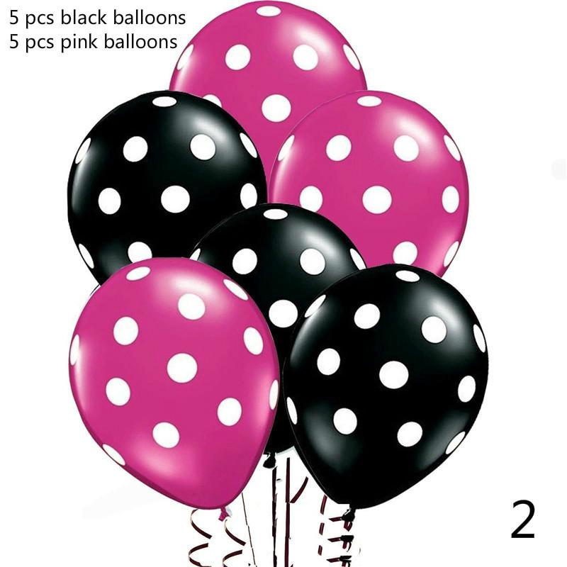 10 шт. / Лот, 12 дюймов, красные, черные точки, латексные шары, воздушные шары в горошек, мультяшная тема, декор для дня рождения