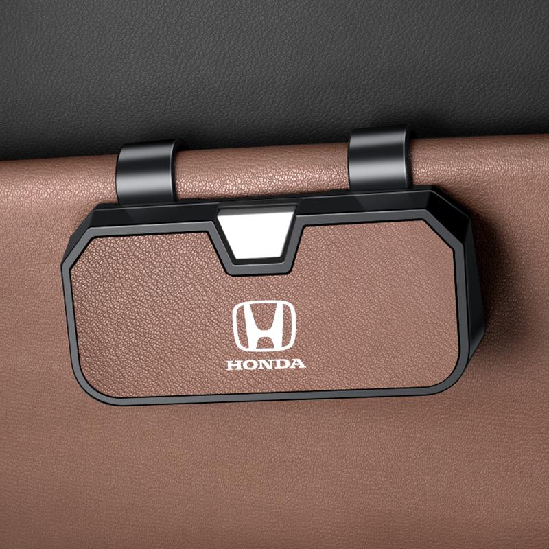 ydcr7 Car Logo Sun Visor Glasses Box Sunglasses Clip Card Ticket Holder For Honda Civic Fit Accord CRV Spirior Odyssey CITY Envix Jade