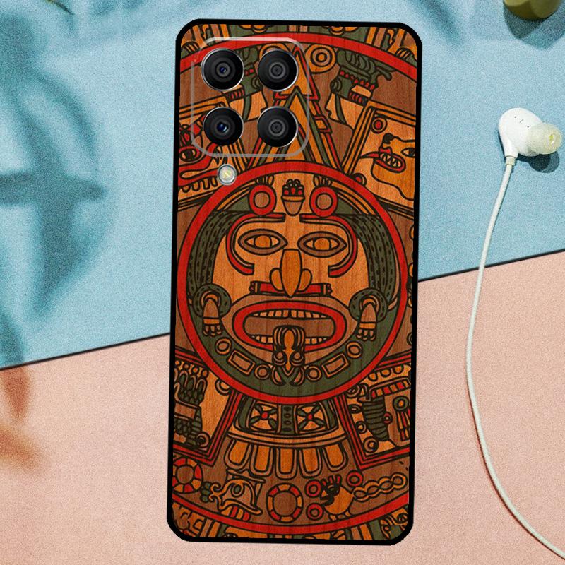 Mayan Calendar Wood Pattern For Samsung Galaxy M53 M33 M11 M21 M31 M12 M13 M14 M15 M35 M34 M54 M32 M52 M06 M16 M55 Case