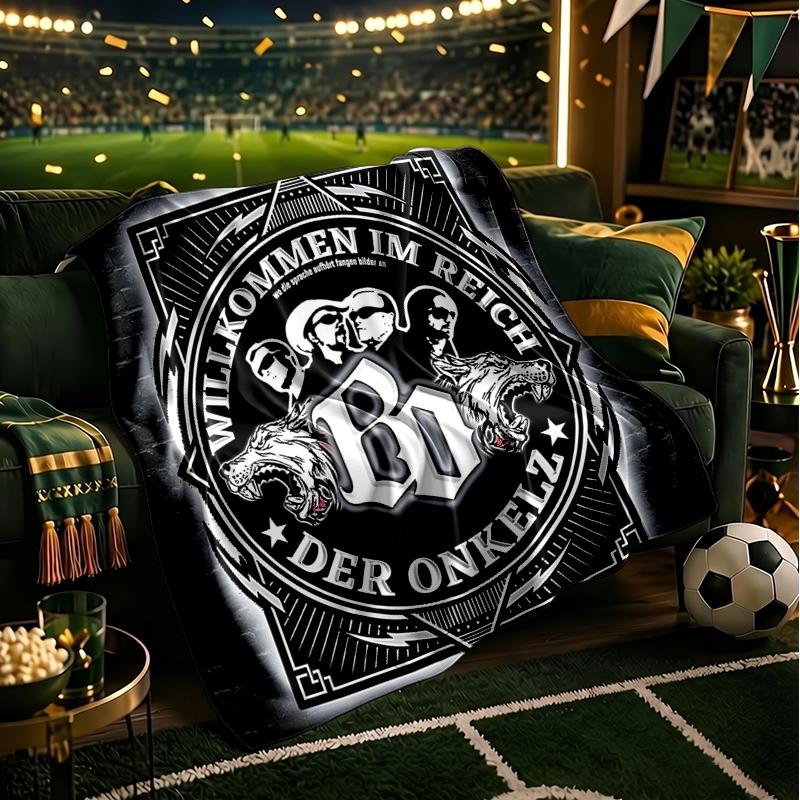 Welcome To The Realm Of Onkelz Blanket Flannel Throw for Sofa, Indoor, Camping, Living Room, Office, Chair, And Bed Soft Birthday Gift