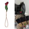 Tulip Keychain Charm Leather Elegant Flower Bag Pendant Hanging Ornament Suitable for Car Mirror or Bag Decoration