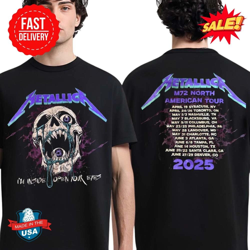 Metallica M72 Североамериканский тур 2025 Даты тура Я внутри Унисекс Футболка