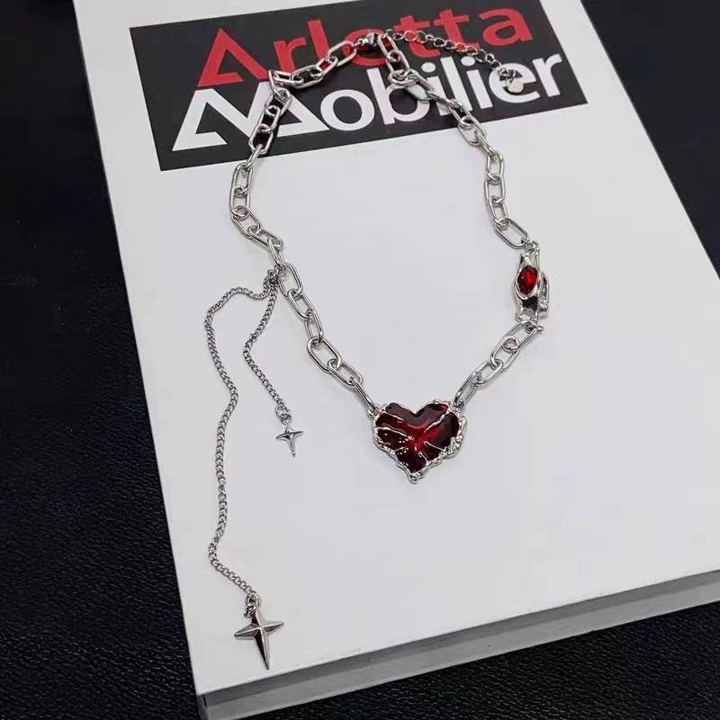 Ожерелье для женщин Sweet Cool Girl Punk Heart Chain Cuisine Jewelry ARI