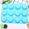 Round Silicone Muffin Mold 12 Cavities Food Grade Easy Release Cake Chocolate Candy Ice Cube DIY Baking Mold Kitchen Supplies