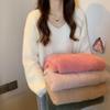 Winter Women's Clothing Knitted Sweater Soft Sticky V-neck Pullover Top Long Sleeve O Neck Loose Mink Fur Pullovers