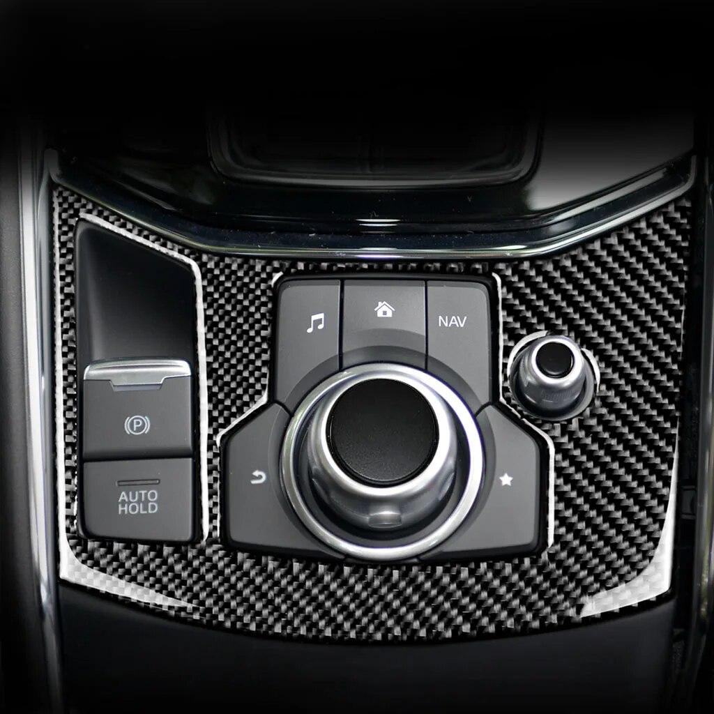 Интерьер из углеродного волокна для Mazda CX-5 CX5 2017 2018, электронная ручка ручного тормоза, кнопка, крышка панели, наклейка, аксессуары, Voiture
