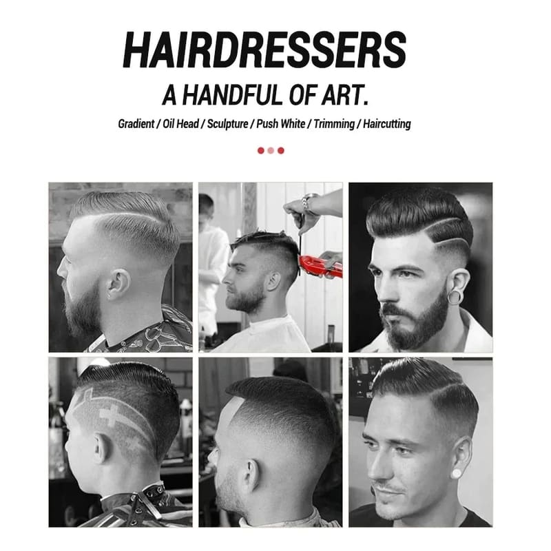 Мужская профессиональная цельнометаллическая электрическая машинка для стрижки волос с длительным временем работы от аккумулятора, перезаряжаемая, лезвие из нержавеющей стали, высокая мощность, безопасная и нежная к коже