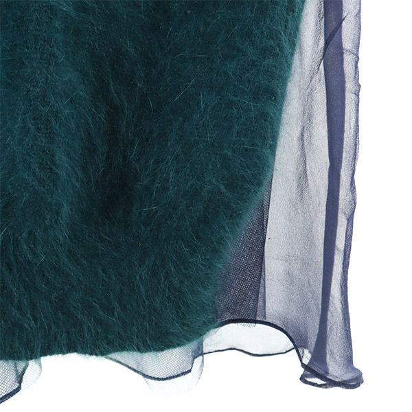 Sacai Luck Свитер с V-образным вырезом с переключением, с длинным рукавом, зеленый трикотаж, женский, б/у