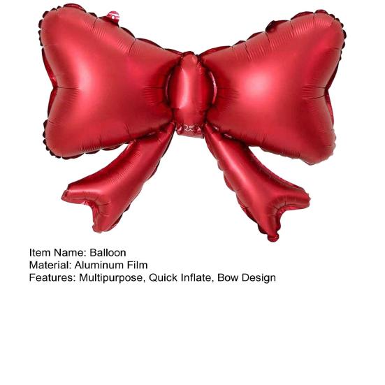 Bow Balloons Quick Inflate Balloon for Birthday Party Decorations Elegant Wedding Bridal Bachelorette Gender Reveal Photo Backdrop Foil Balloons