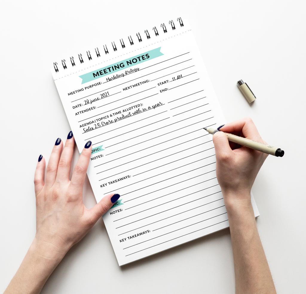 Inkdotpot Блокнот для списка дел – 6” X 9” Бумага канцелярская, классическая белая Планировщик заметок для встреч Блокнот на спирали Ежедневный контрольный список-(50 листов)