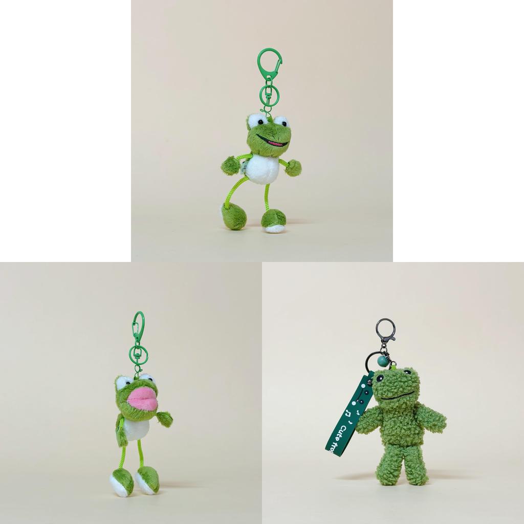 Original Frog Plush Keychain With Pp Cotton Material For Travel And Celebration