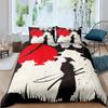 Samurai Duvet Cover Set Sunset Japanese Samurai Quilt Cover Scenery Silhouette Comforter Cover King Size 2/3pcs Twin Bedding Set