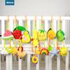 Cartoon Stroller & Crib Hanging Plush Pull Bell for Early Education