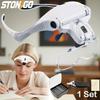 Head-Mounted Magnifier - LED Illumination, Adjustable Headband, Battery Powered with 5 Interchangeable Lenses for Reading, Repairing, Jewelry Making