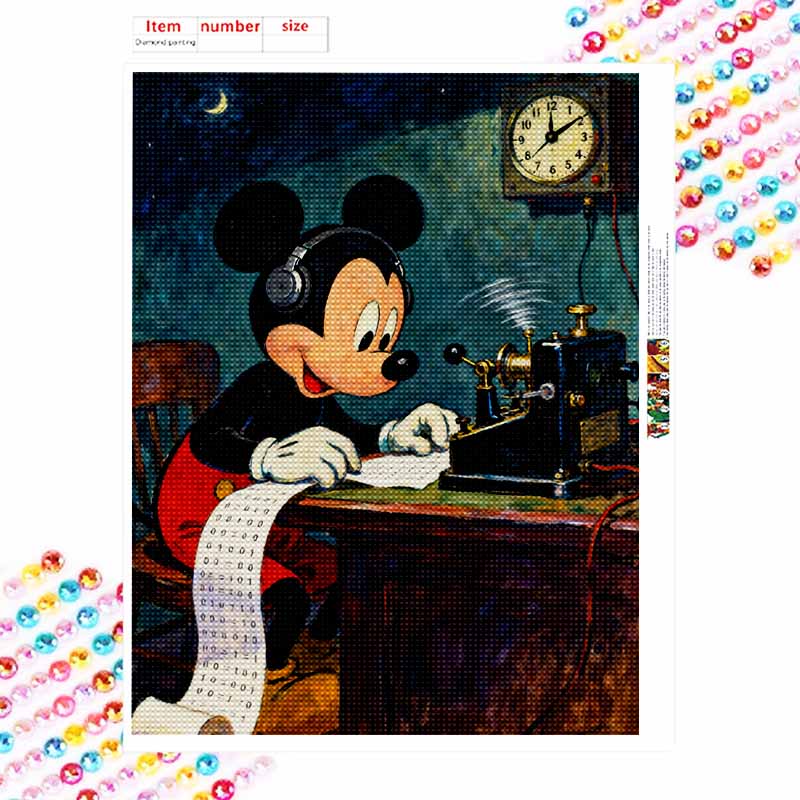 Disney 5D diamond painting set Mickey Mouse Morse code DIY handmade diamond painting art production diamond decorative painting