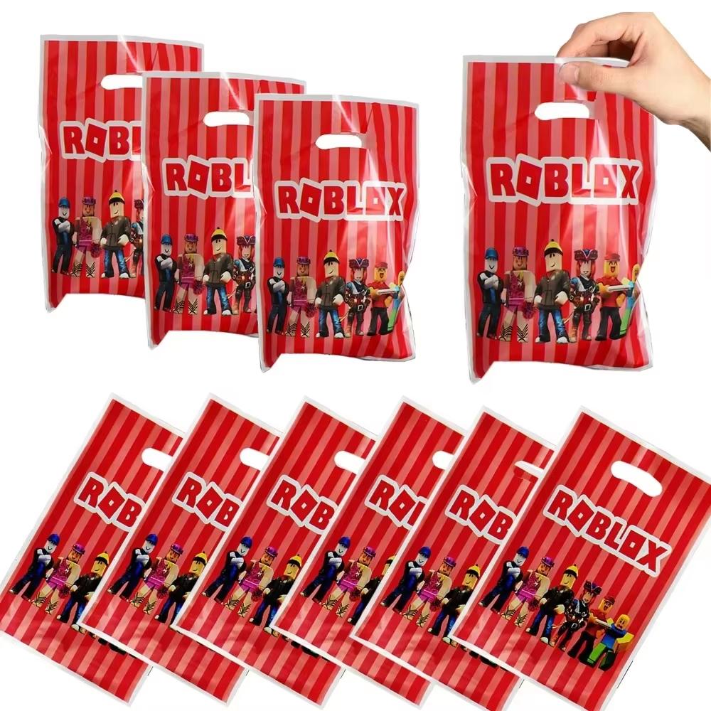 Тема Roblox Детские Подарки на День Рождения Подарочные Пакеты Браслеты-Хлопушки Браслеты на Запястье Воздушные Шары Наклейки Временные Татуировки Украшения