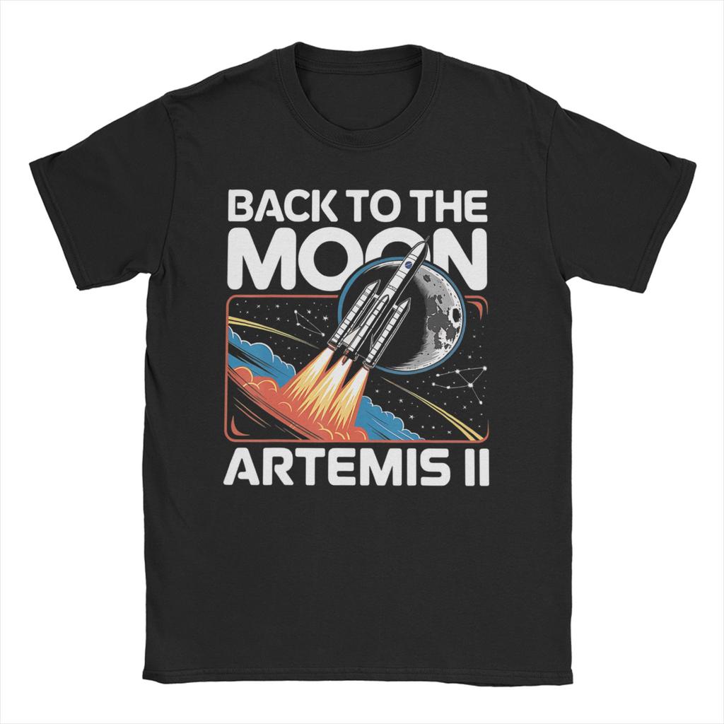 Unisex WoUnisex TShirt Artemis II Launch to The Moon Awesome Pure Cotton Tee Shirt Short Sleeve T Shirt Round Collar Clothes Gift
