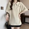 Fashion Letter Tshirts Summer Women Print Graphic Tshirt Femme Harajuku Casual Loose Polo Collar Waffler Clothes T Shirt Female Streetwear
