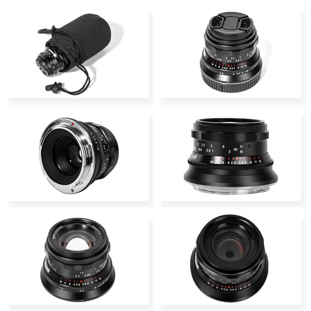 PERGEAR 35 мм полноразмерный объектив с ручной фокусировкой, однофокусный объектив F1.4 (L-образное крепление, черное)