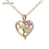 New TEMU Love Flower Mother's Day MOM Diamond Zircon Necklace Simple Pendant