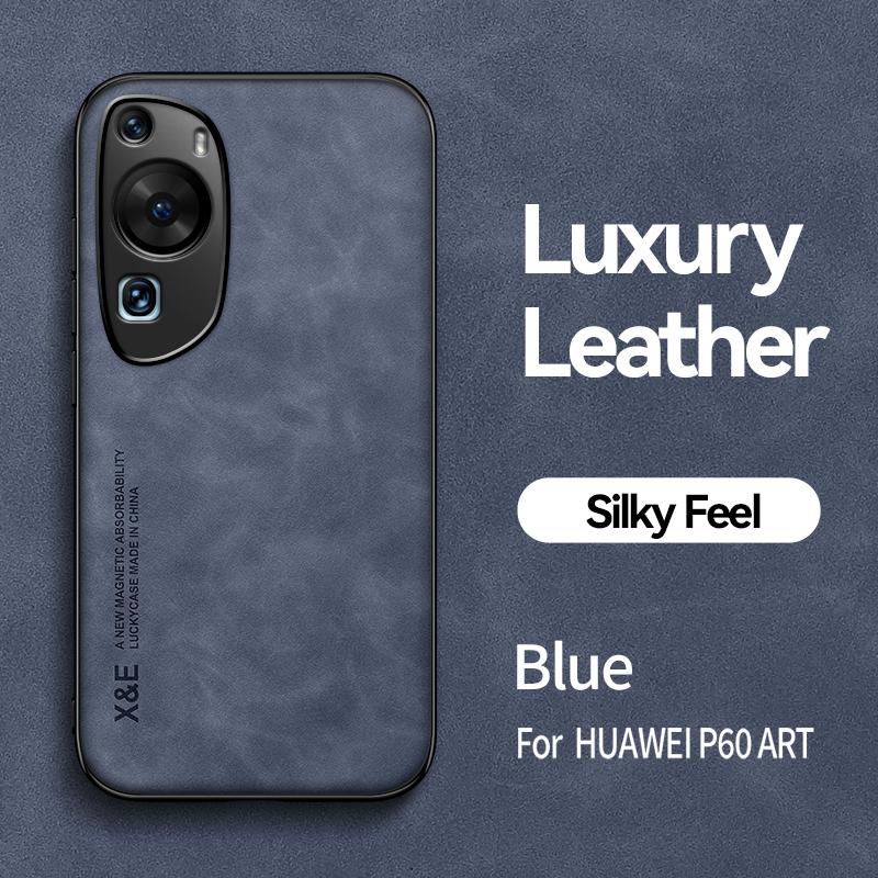 Для чехла Huawei P60 Pro Автомагнитный держатель Чехол для телефона из ПУ кожи Для Huawei P60 Art P 60 P60Pro Силиконовая противоударная задняя крышка