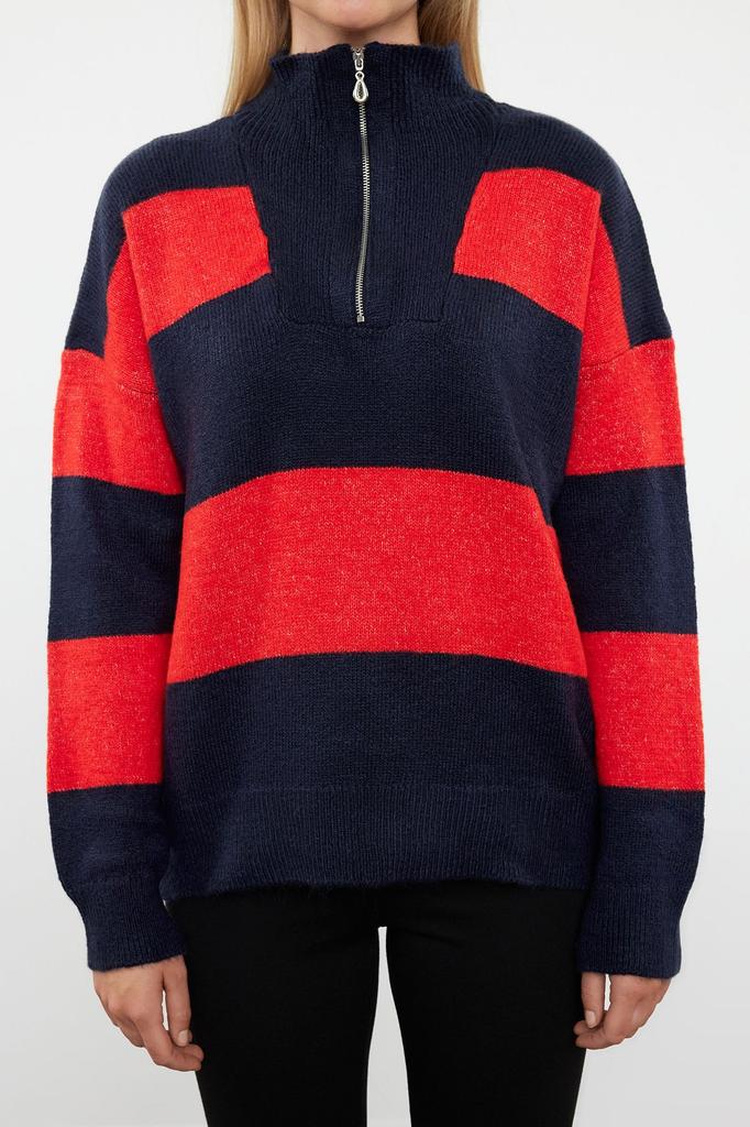 Женский модный стильный свитер, широкий крой, мягкий текстурированный трикотаж на молнии, свитер