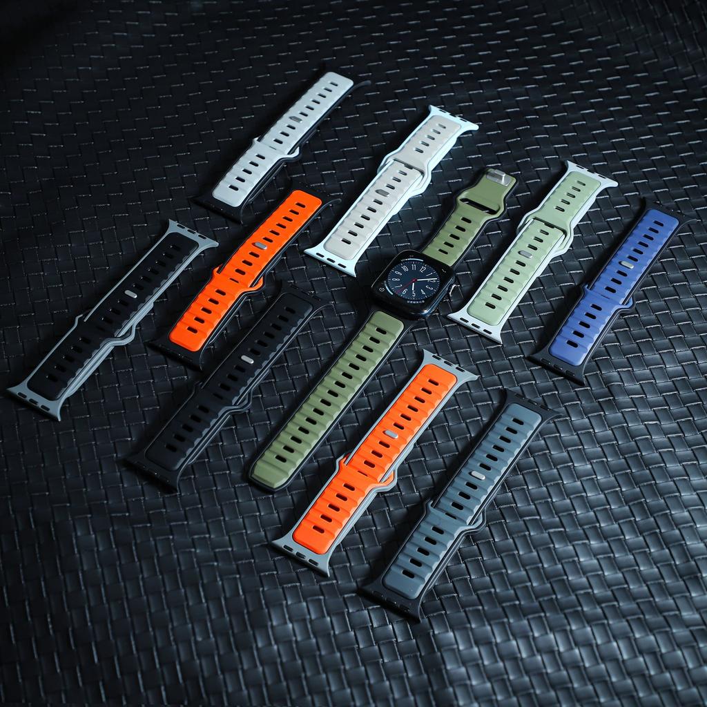 Силиконовый ремешок для Apple Watch Series 10 46 мм 42 мм 41 мм 45 мм 44 мм 40 мм Ultra 2 49 мм спортивный дышащий ремешок для Iwatch Series 10 9 8 7