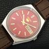 АВТОМАТИЧЕСКИЕ ВИНТАЖНЫЕ ЧАСЫ SEIKO 5 ЯПОНИЯ 6309A МУЖСКИЕ ЧАСЫ С ЦИФЕРБЛАТОМ КРАСНОГО ЦВЕТА a701203-5