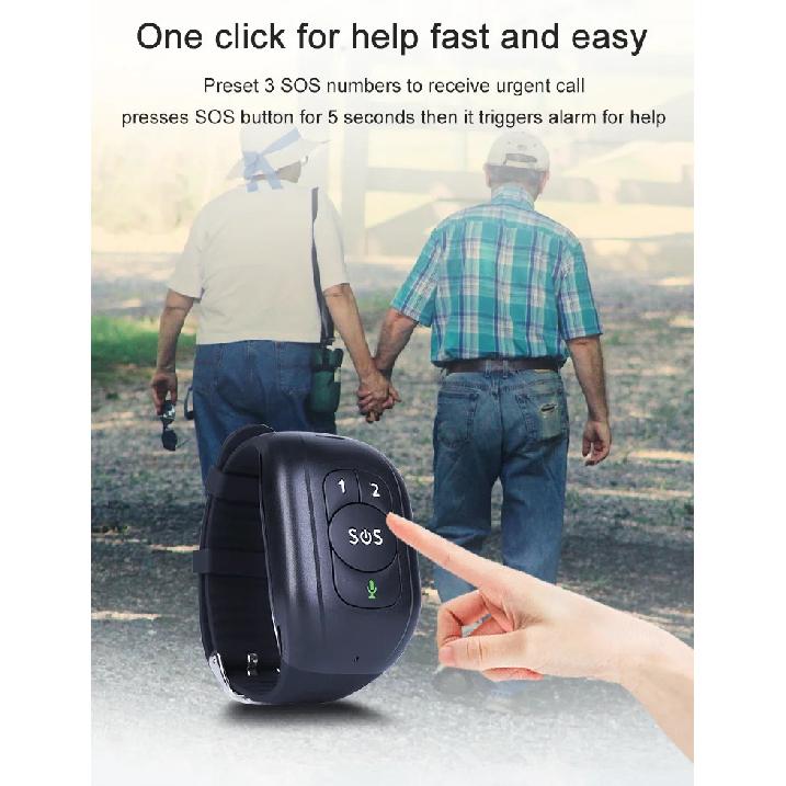 RF-V48 Waterproof 4G LTE GSM Elderly Child SOS Button Wristband Emergency Alarm GPS Tracking Heart Rate Blood Pressure Monitor